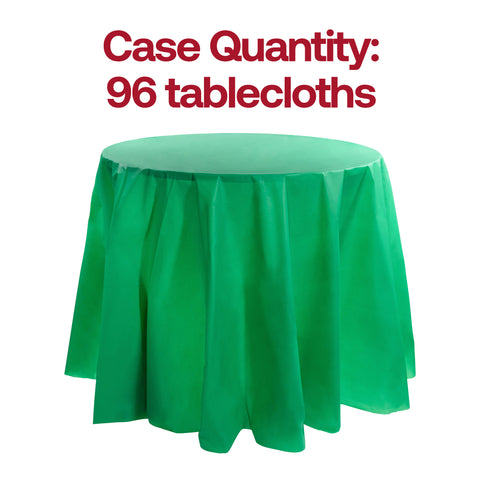 Hunter Green Round Plastic Tablecloths (84