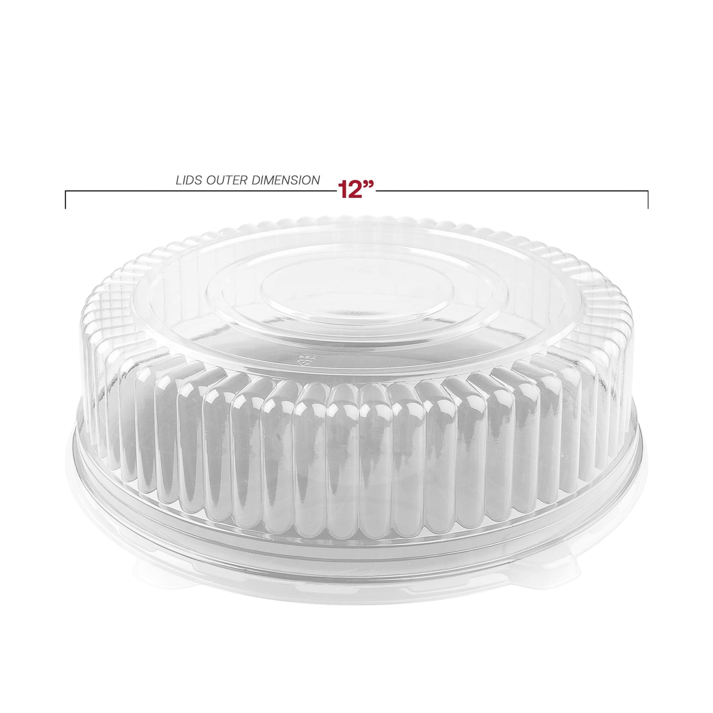 12" Clear Round Plastic Tray Lids