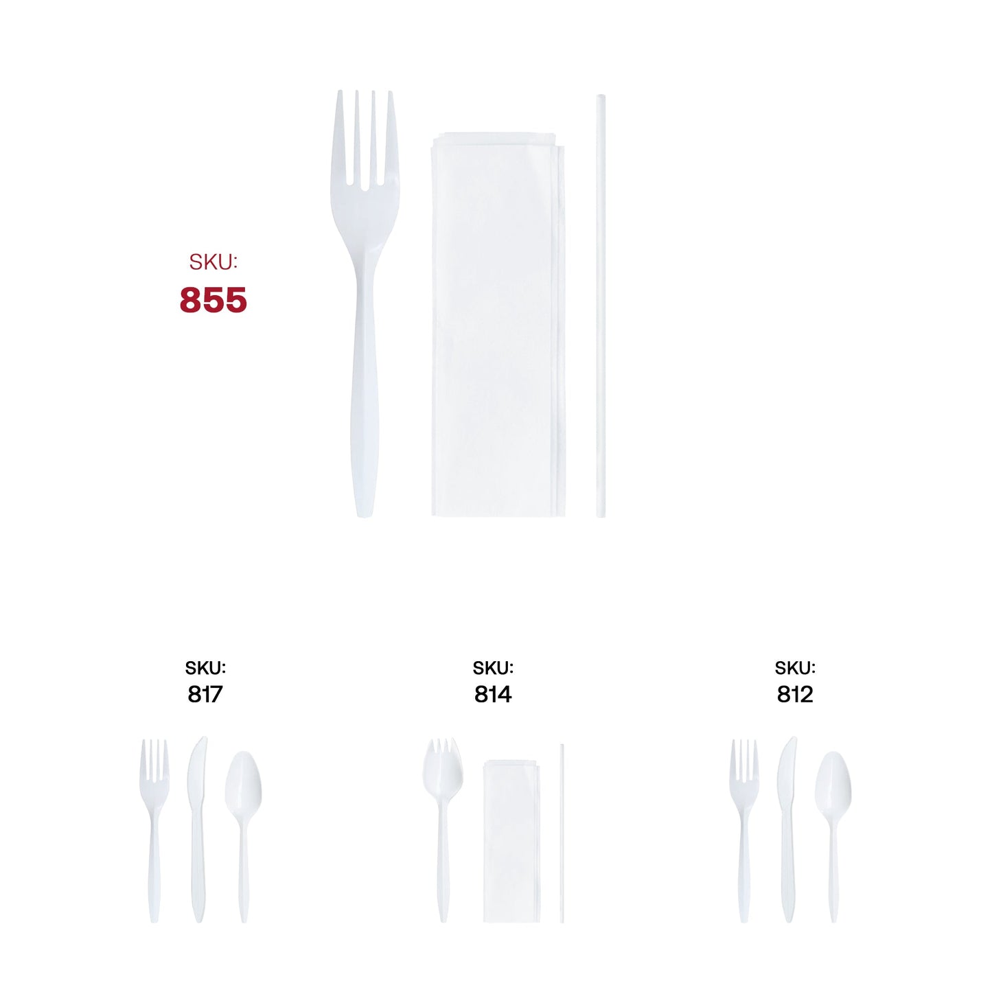MW Cutlery Kit - Fork, Milk Straw and Napkin