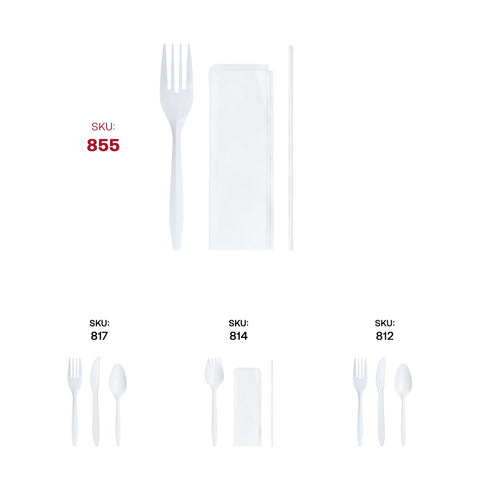 MW Cutlery Kit - Fork, Milk Straw and Napkin