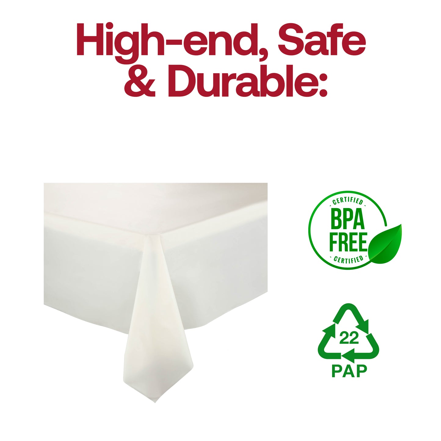 Ivory Rectangular Plastic Tablecloths (54" x 108")