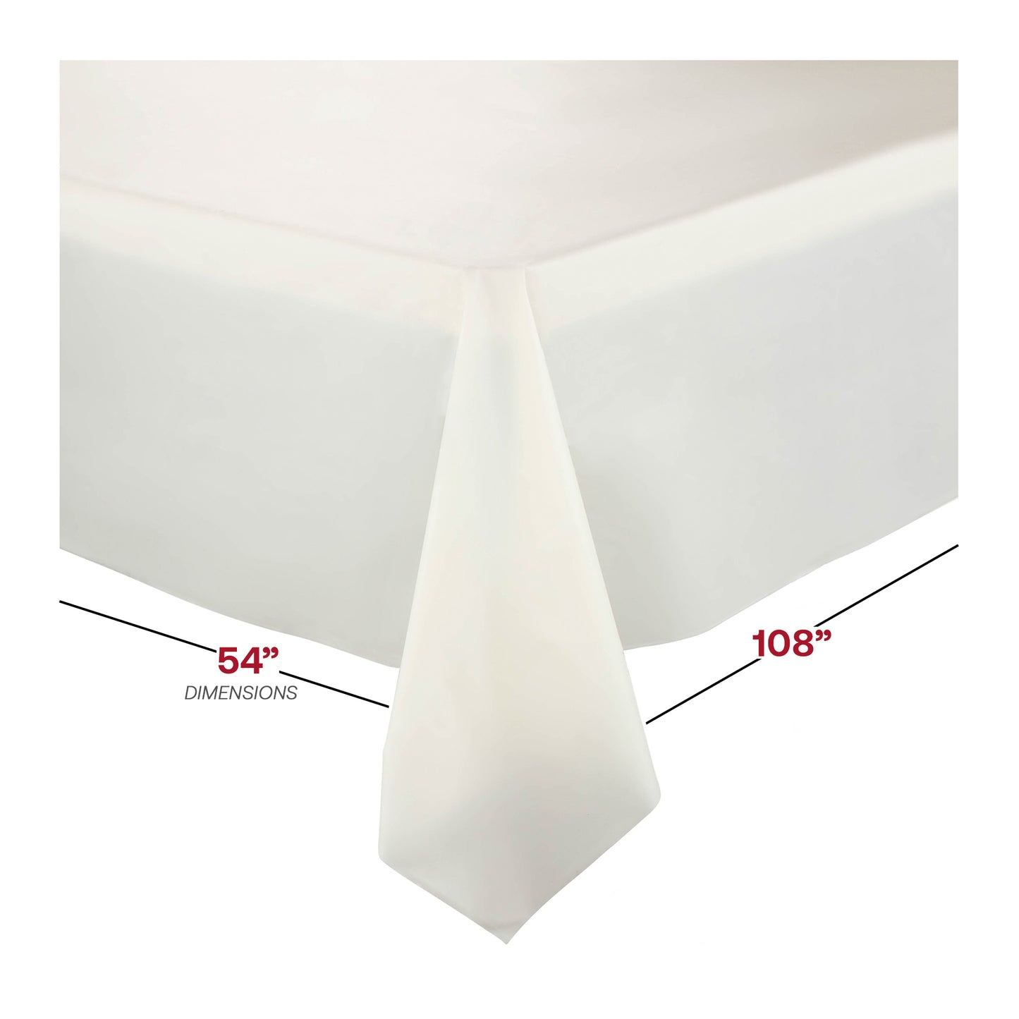 Ivory Rectangular Plastic Tablecloths (54" x 108")