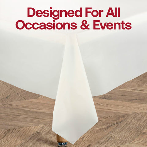 Ivory Rectangular Plastic Tablecloths (54
