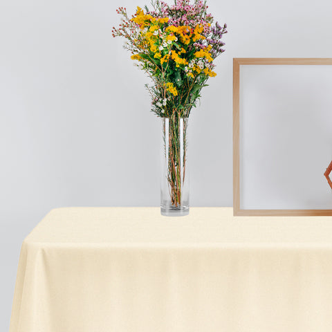 Ivory Rectangular Plastic Tablecloths (54