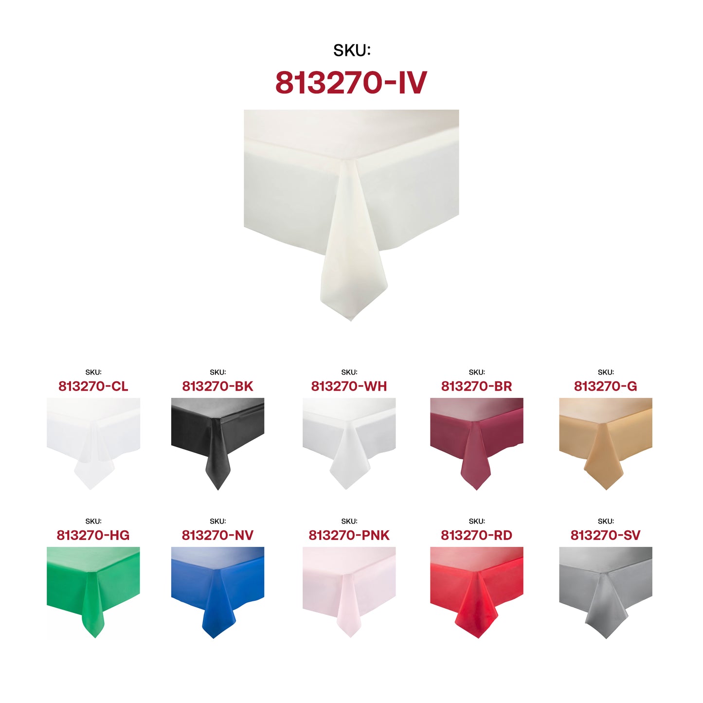 Ivory Rectangular Plastic Tablecloths (54" x 108")