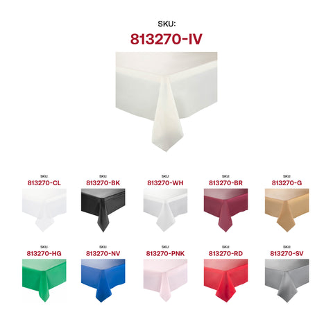 Ivory Rectangular Plastic Tablecloths (54