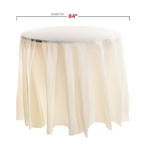 Ivory Round Plastic Tablecloths (84
