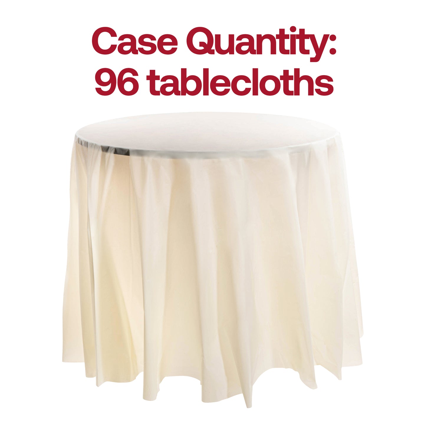 Ivory Round Plastic Tablecloths (84")