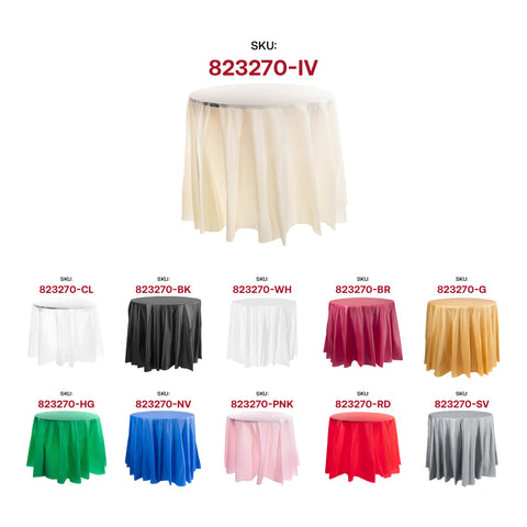 Ivory Round Plastic Tablecloths (84
