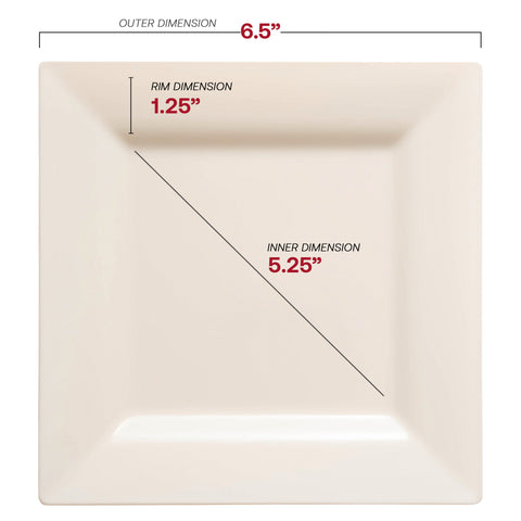 Ivory Square Disposable Plastic Cake Plates (6.5