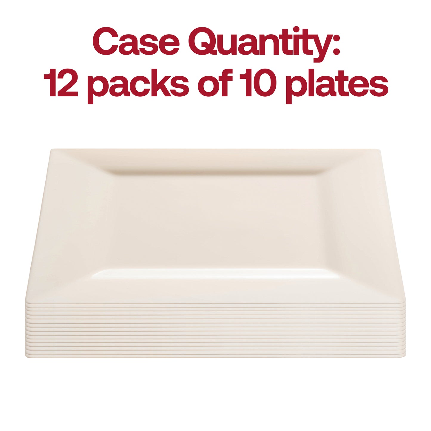 Ivory Square Disposable Plastic Dinner Plates (9.5")