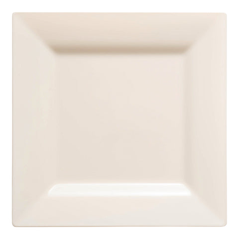 Ivory Square Disposable Plastic Dinner Plates (9.5