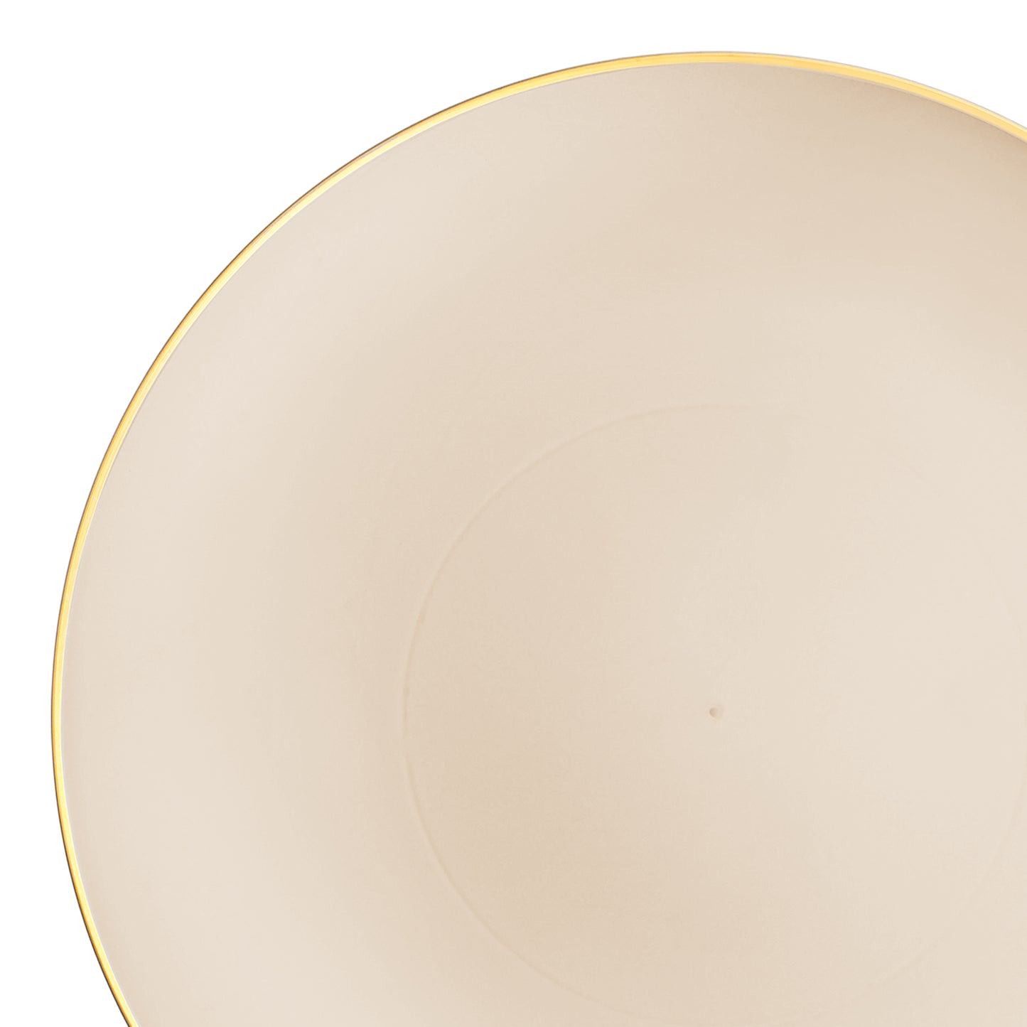Ivory with Gold Rim Organic Round Plastic Disposable Dinner Plates (10.25")