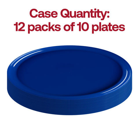 Light Blue Flat Round Disposable Plastic Appetizer/Salad Plates (8.5