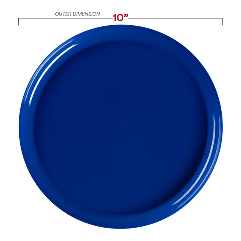 Light Blue Flat Round Disposable Plastic Dinner Plates (10