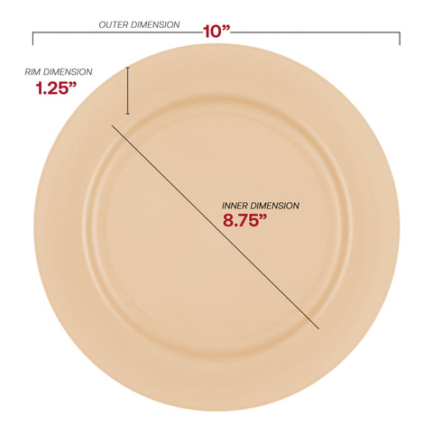 Matte Bright Yellow Round Plastic Dinner Plates (10