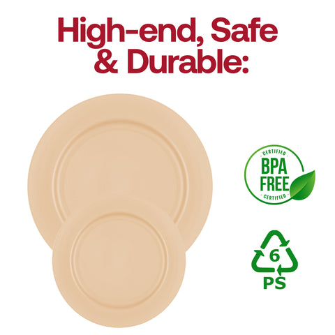 Matte Bright Yellow Round Plastic Salad Plates (7.5