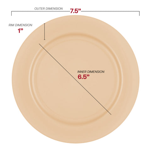 Matte Bright Yellow Round Plastic Salad Plates (7.5