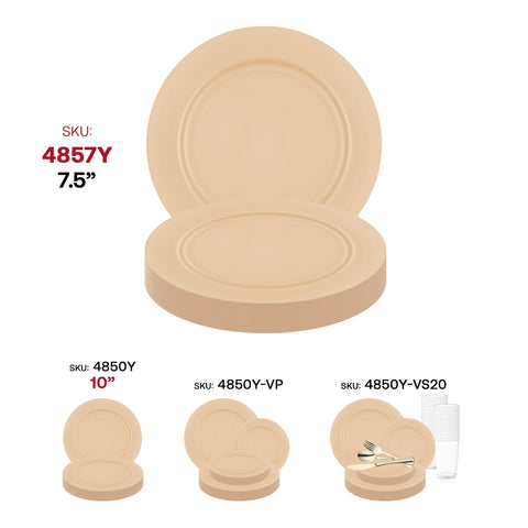 Matte Bright Yellow Round Plastic Salad Plates (7.5