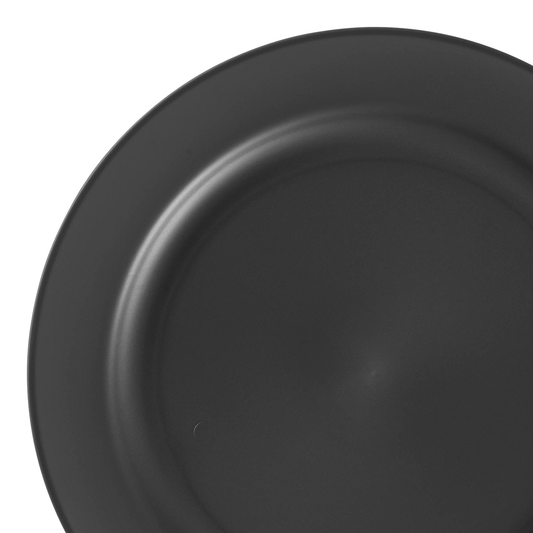 Matte Charcoal Gray Round Disposable Plastic Appetizer/Salad Plates (7.5") | The Kaya Collection