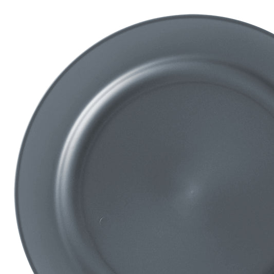 Matte Charcoal Gray Round Plastic Dinner Plates (10") | The Kaya Collection