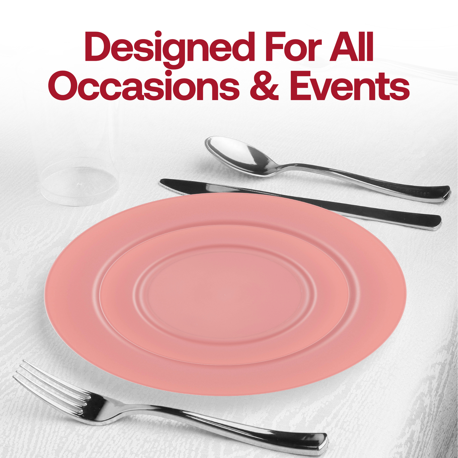 Matte Fuchsia Round Plastic Dinner Plates (10") Lifestyle | The Kaya Collection