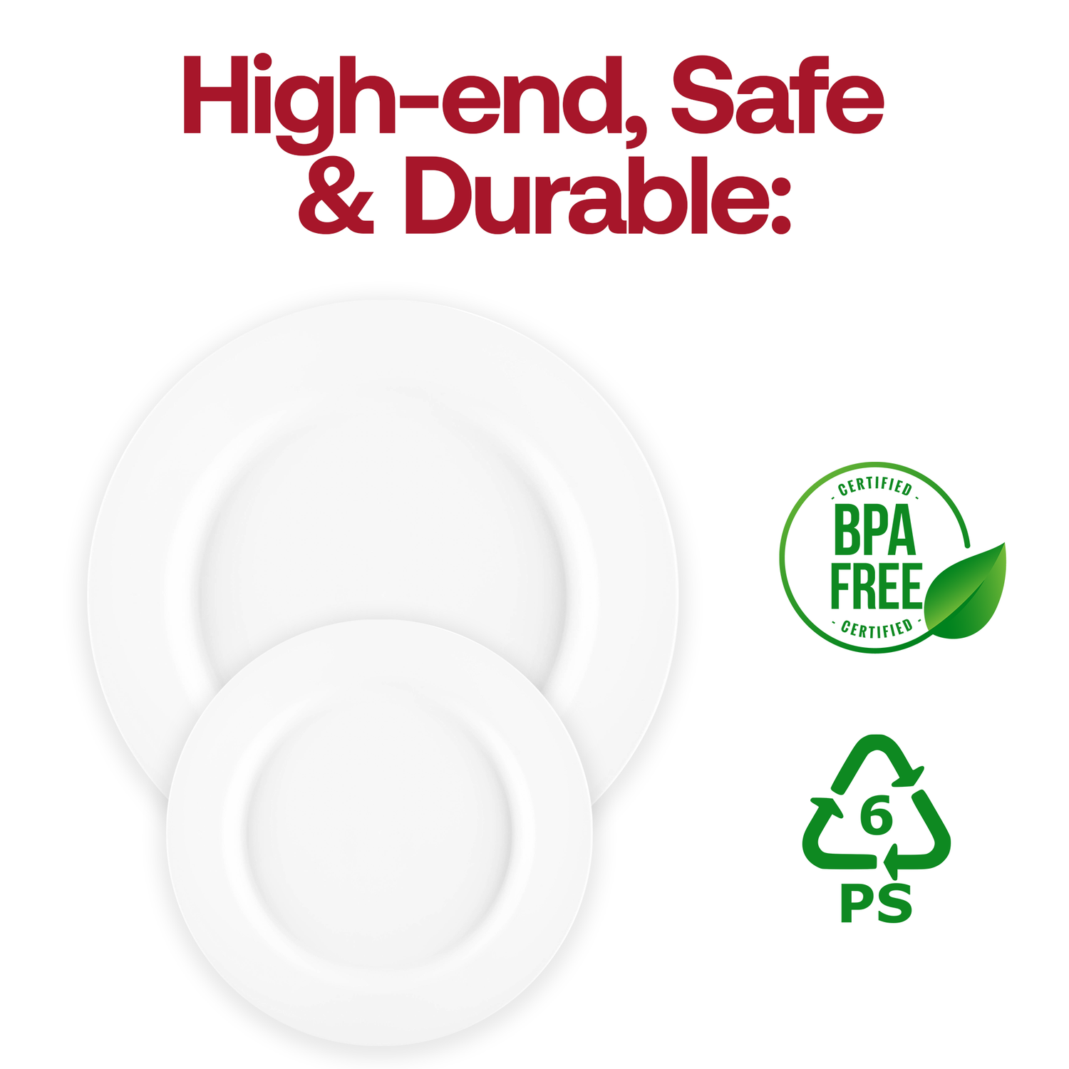 Matte Milk White Round Disposable Plastic Appetizer/Salad Plates (7.5") BPA | The Kaya Collection