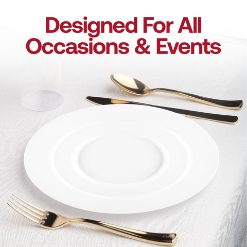 Matte Milk White Round Disposable Plastic Dinner Plates (10