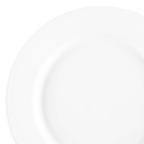 Matte Milk White Round Disposable Plastic Dinner Plates (10