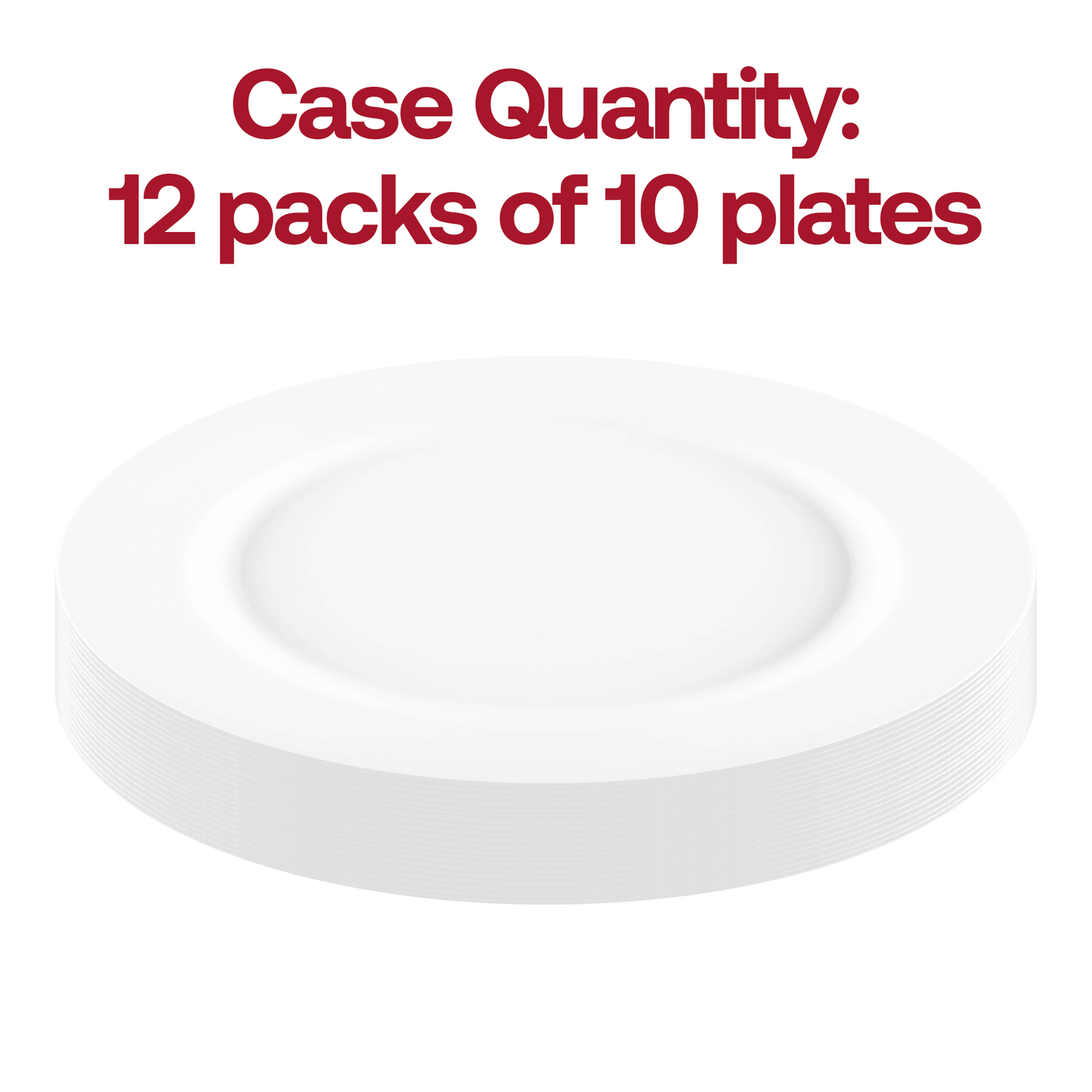 Matte Milk White Round Disposable Plastic Dinner Plates (10") Quantity| The Kaya Collection
