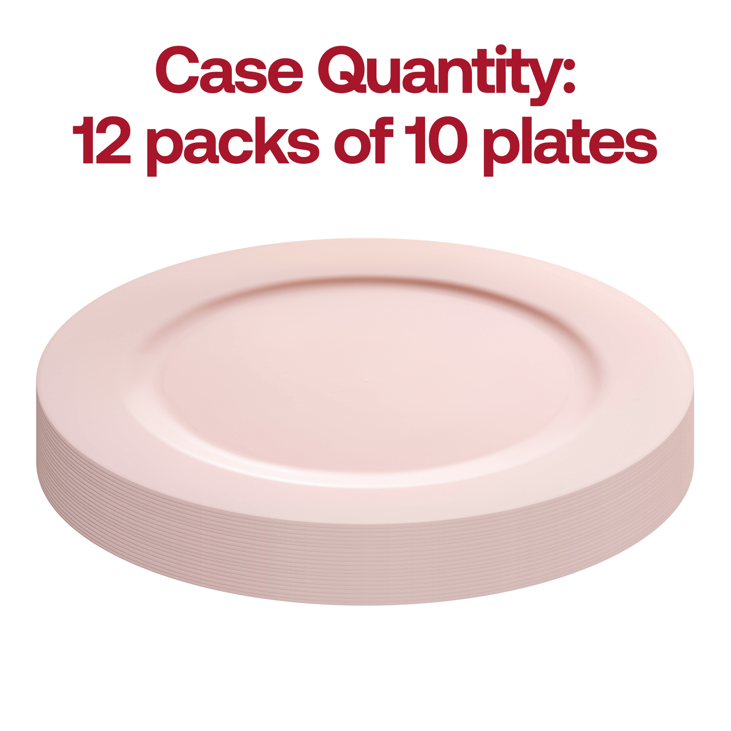 Matte Pink Round Disposable Plastic Dinner Plates (10") Quantity | The Kaya Collection