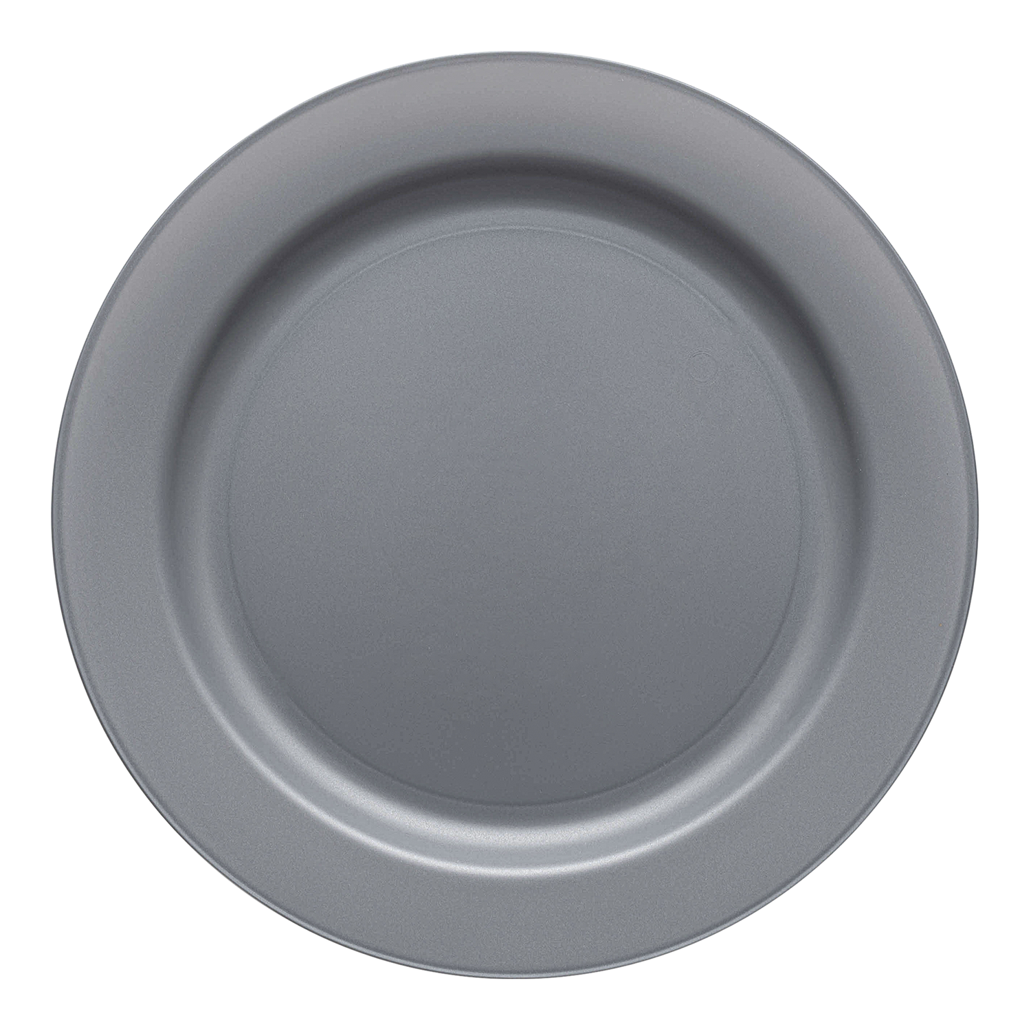 Matte Steel Gray Round Disposable Plastic Appetizer/Salad Plates (7.5") | The Kaya Collection