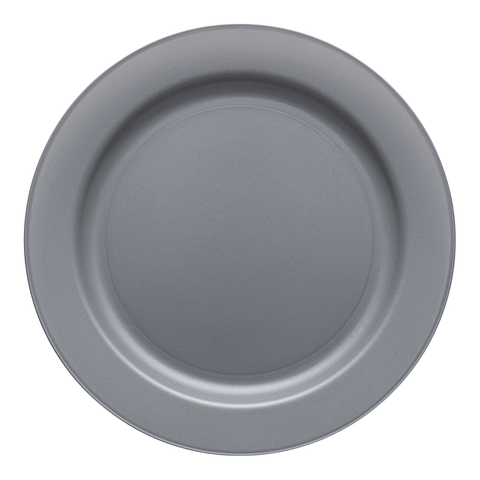 Matte Steel Gray Round Disposable Plastic Appetizer/Salad Plates (7.5