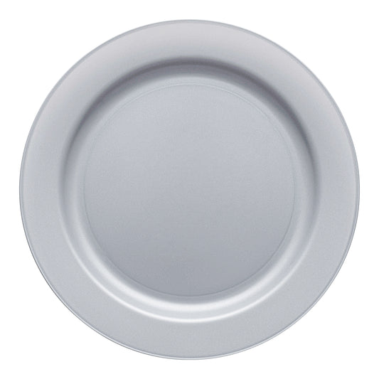Matte Steel Gray Round Plastic Salad Plates (7.5") | The Kaya Collection