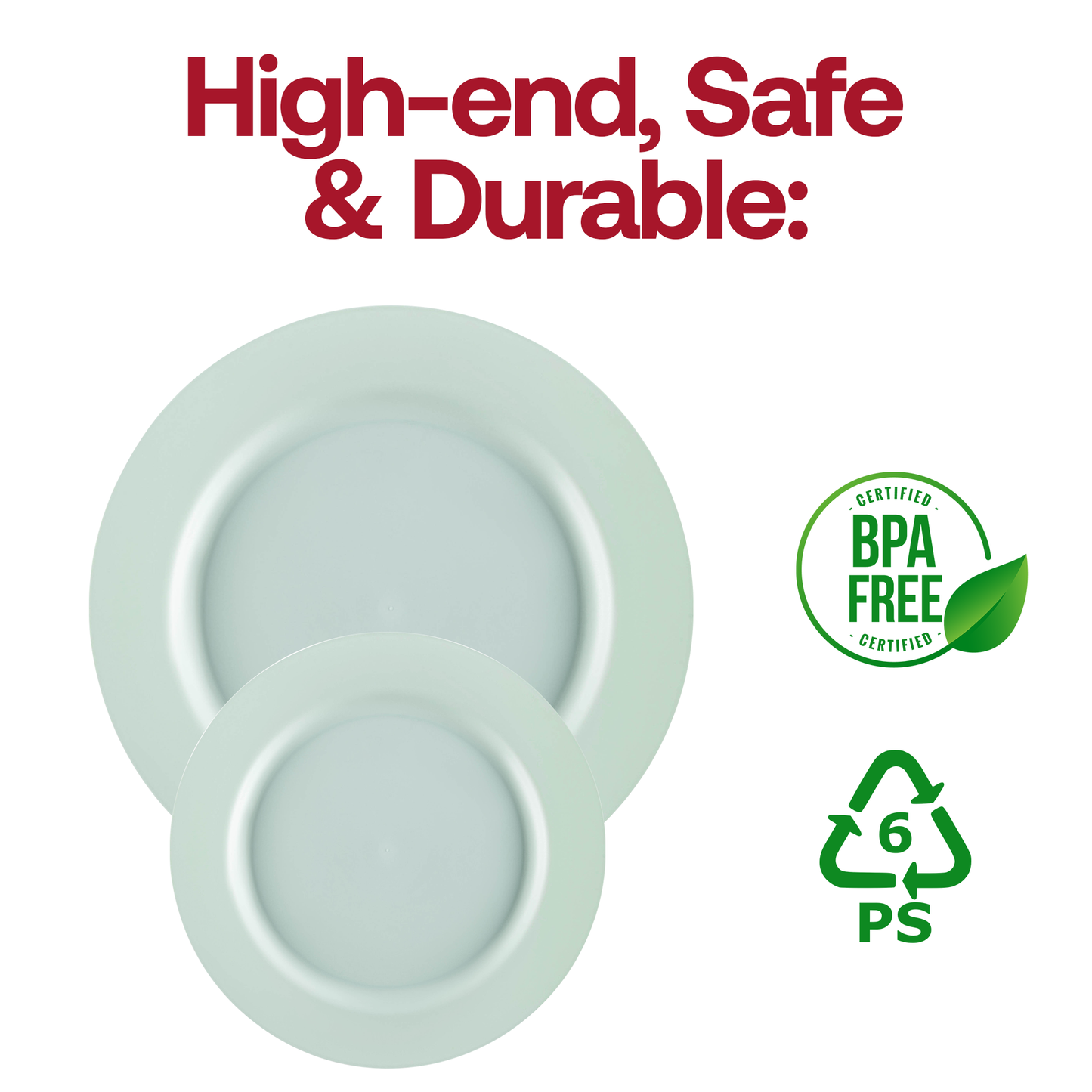 Matte Turquoise Round Disposable Plastic Appetizer/Salad Plates (7.5") BPA | The Kaya Collection