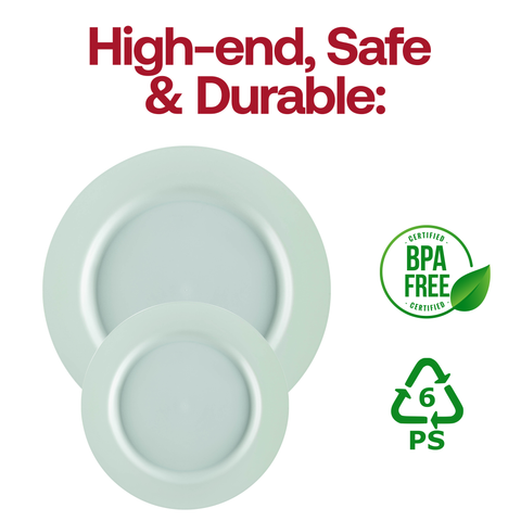Matte Turquoise Round Disposable Plastic Appetizer/Salad Plates (7.5
