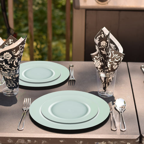 Matte Turquoise Round Plastic Salad Plates (7.5