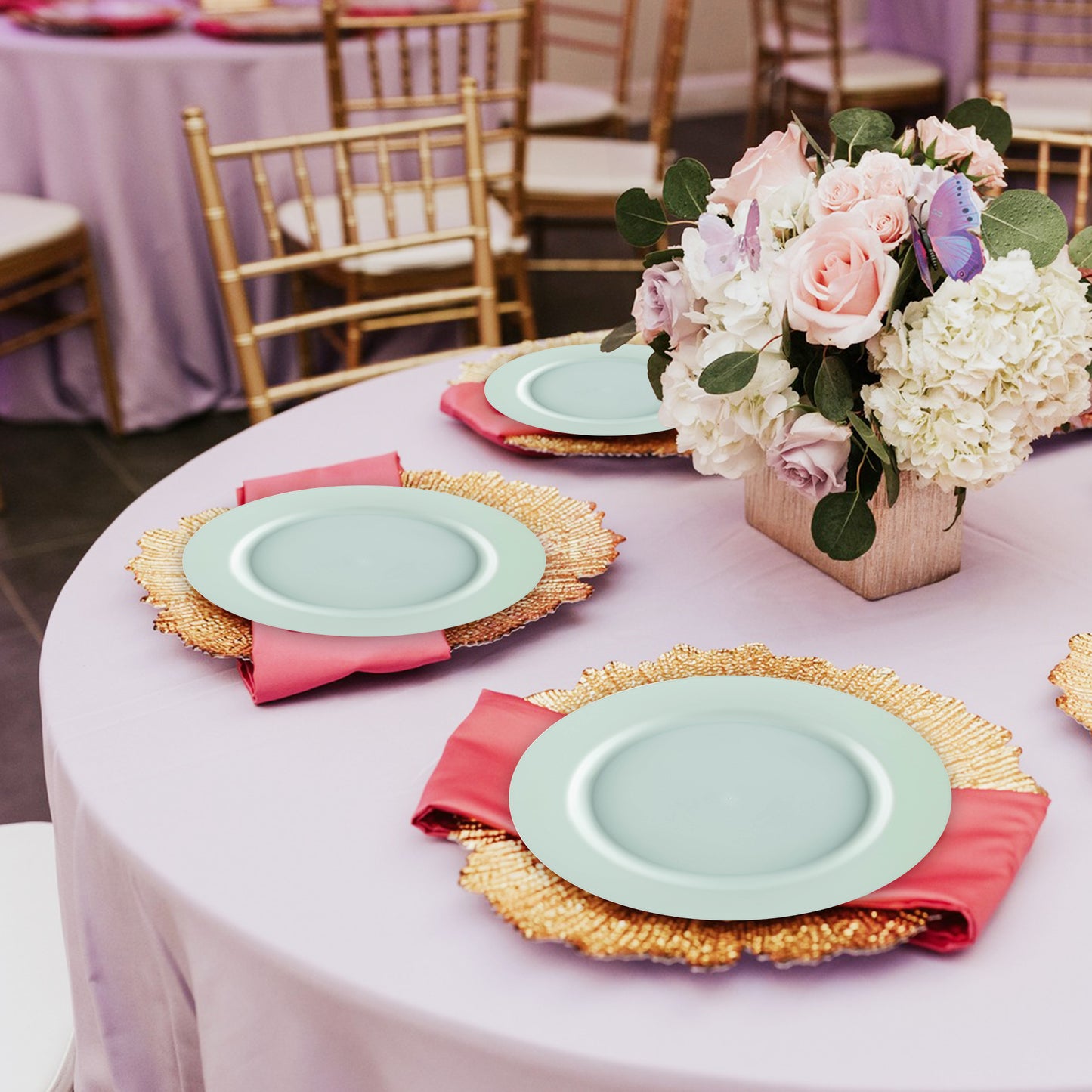 Matte Turquoise Round Plastic Salad Plates (7.5")