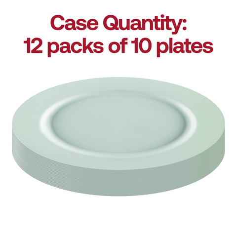 Matte Turquoise Round Disposable Plastic Dinner Plates (10
