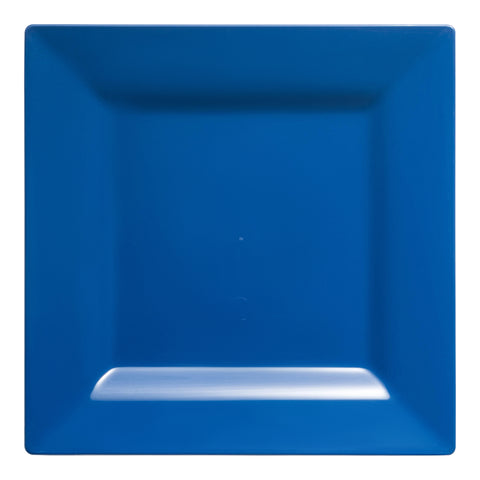 Midnight Blue Square Disposable Plastic Dinner Plates (9.5