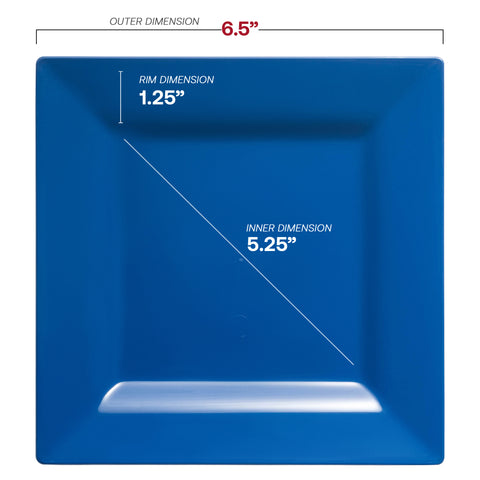 Midnight Blue Square Disposable Plastic Cake Plates (6.5