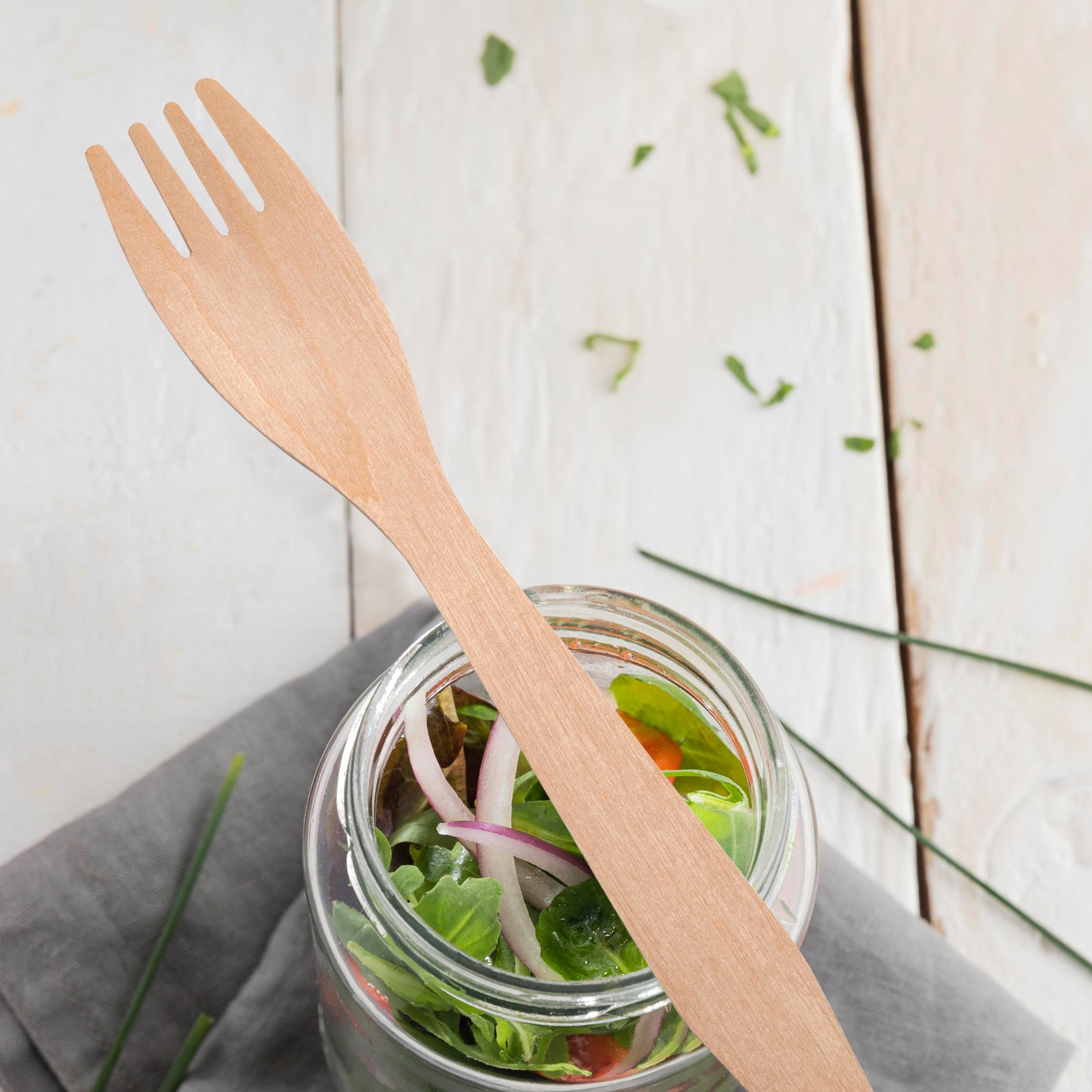 6.5" Natural Birch Disposable Eco-Friendly Dinner Forks
