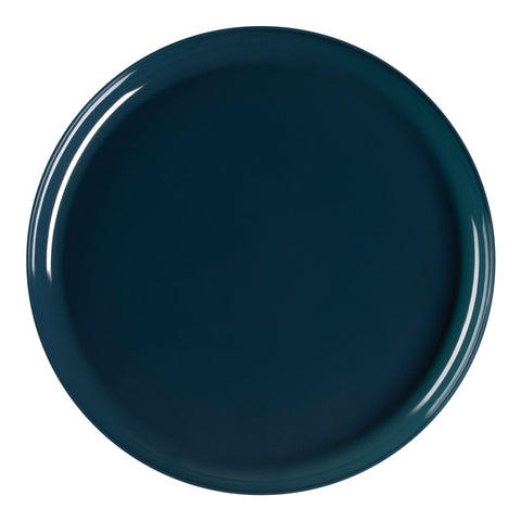 Navy Flat Round Disposable Plastic Dinner Plates (10