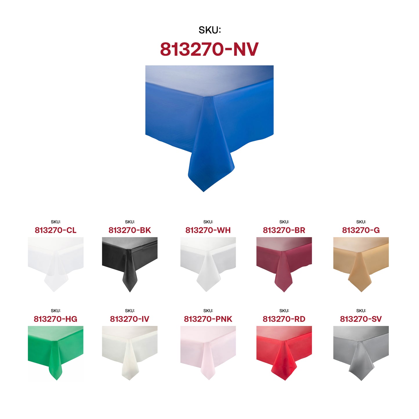 Navy Rectangular Plastic Tablecloths (54" x 108")