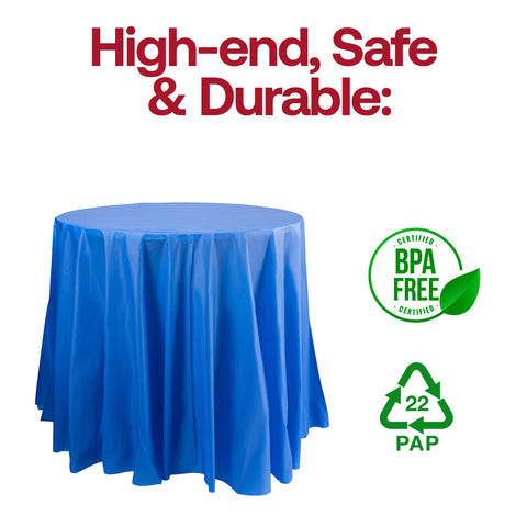 Navy Round Plastic Tablecloths (84
