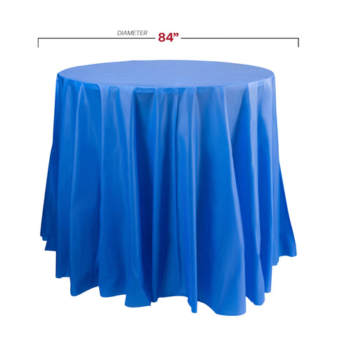 Navy Round Plastic Tablecloths (84