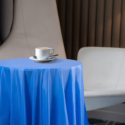 Navy Round Plastic Tablecloths (84