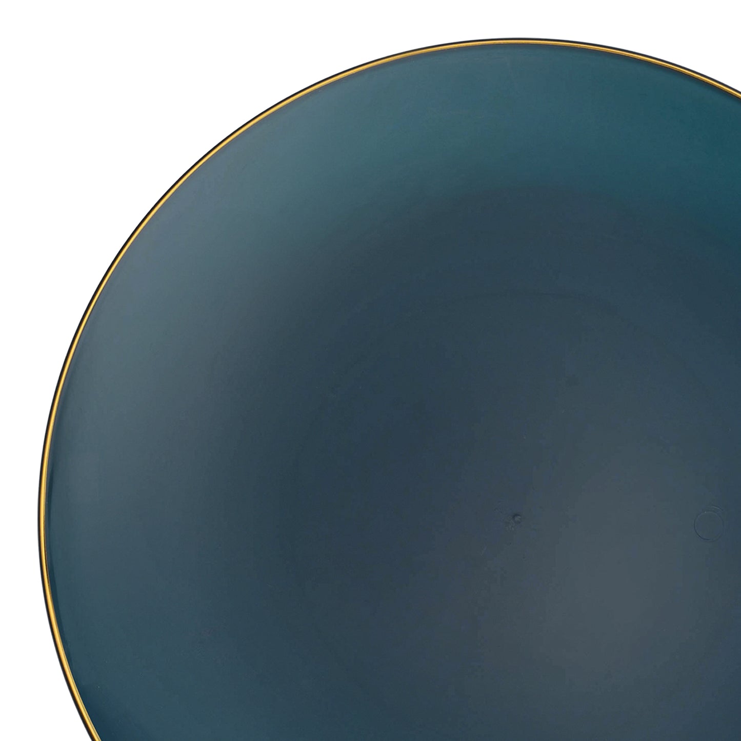 Navy with Gold Rim Organic Round Disposable Plastic Appetizer/Salad Plates | The Kaya Collection