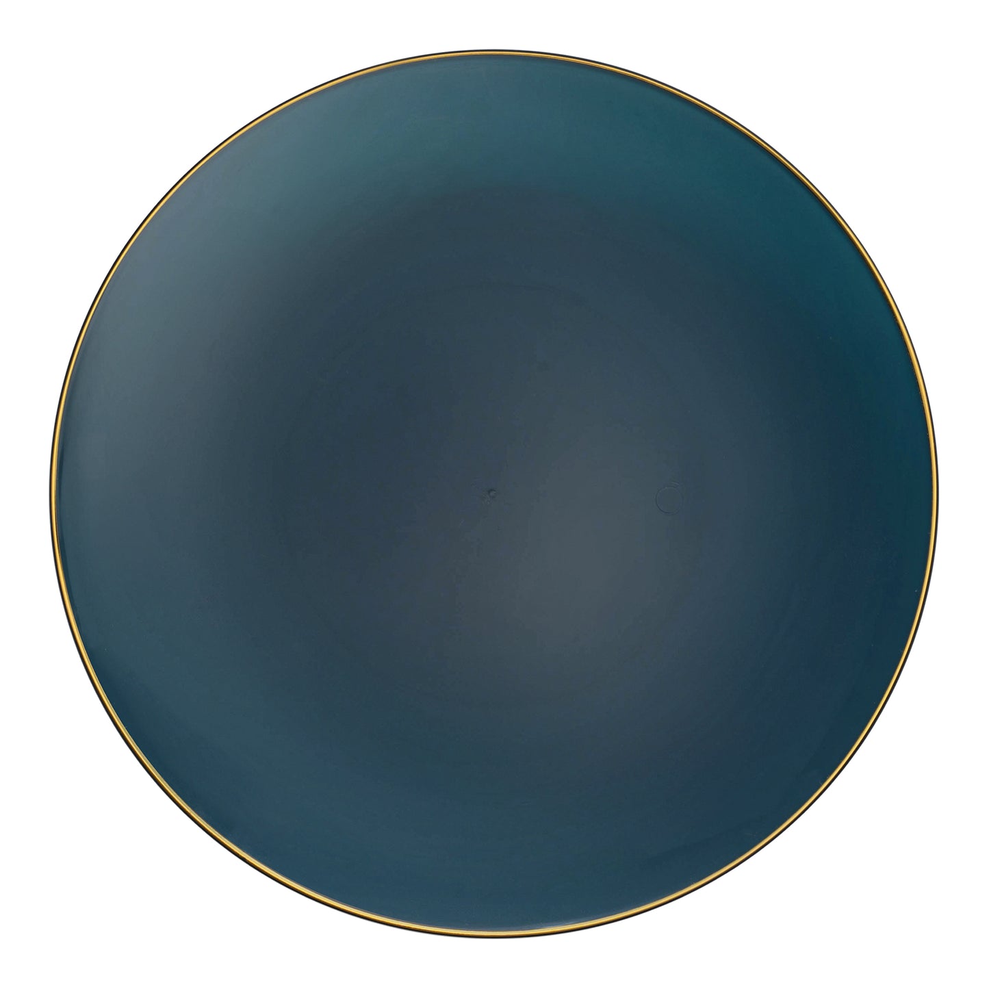 Navy with Gold Rim Organic Round Disposable Plastic Dinner Plates | The Kaya Collection