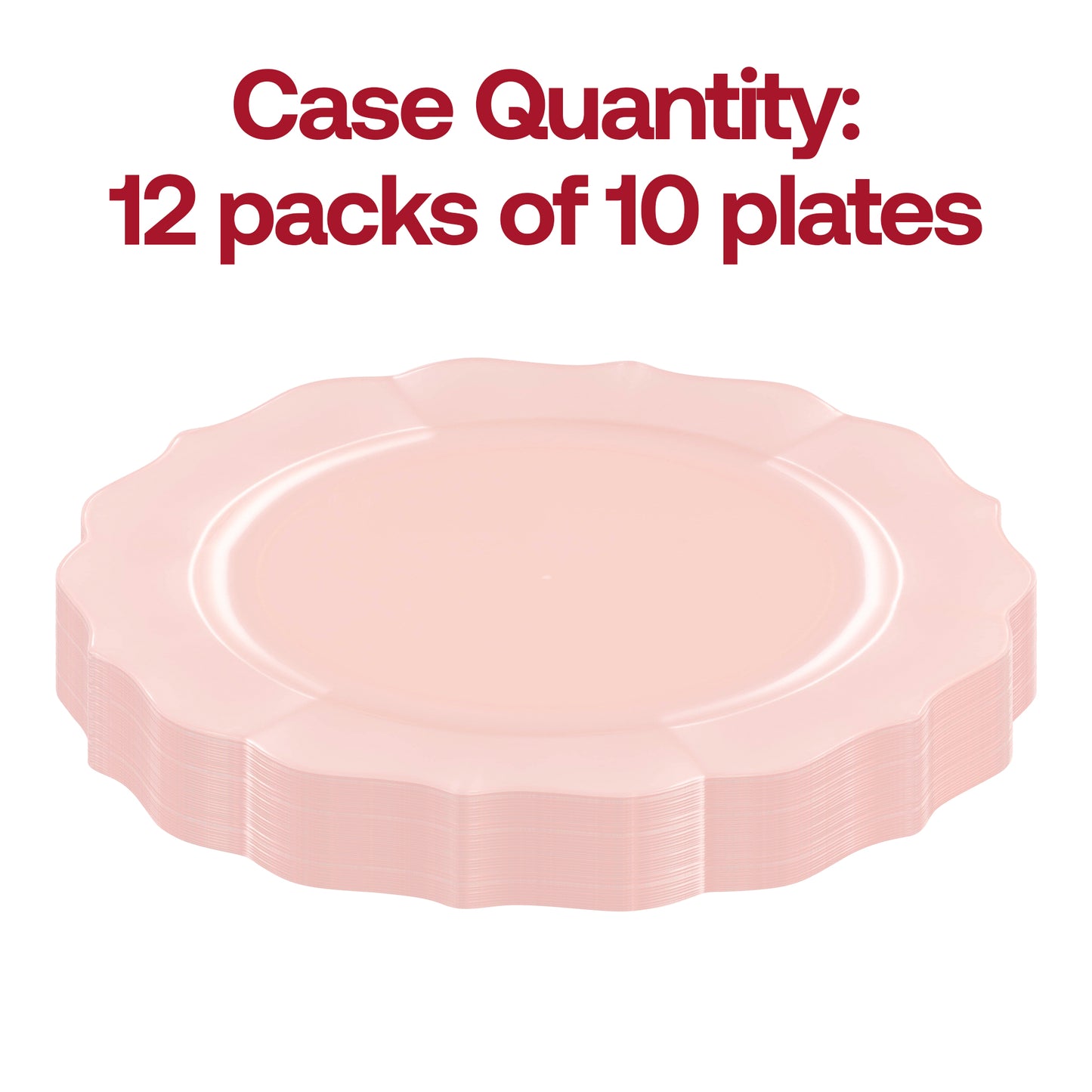 Pearl Pink Round Lotus Plastic Appetizer/Salad Plates (7.5") Quantity | The Kaya Collection